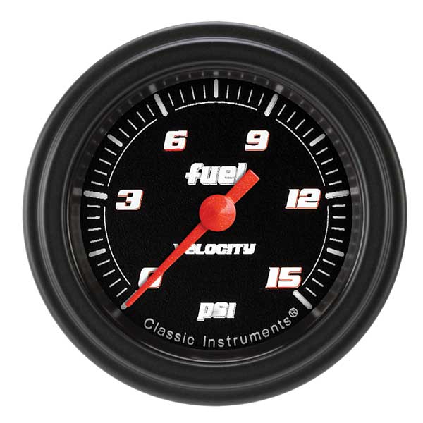 VS145BBLF - Classic Instruments Velocity Black Series Fuel Pressure Gauge 15PSI