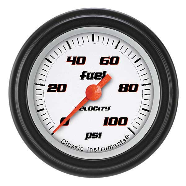 VS146WBLF - Classic Instruments Velocity White Series Fuel Pressure Gauge 100PSI