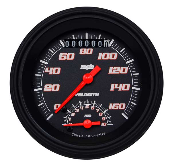 VS20BBLF - Classic Instruments Velocity Black SeriesUltimate-Speedometer-Tachometer Combination