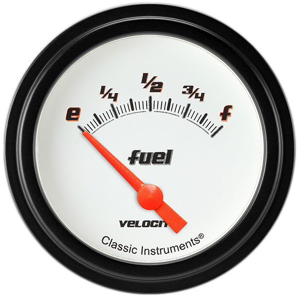 VS214WBLF - Classic Instruments Velocity White Series Fuel Gauge 0-30 ohm