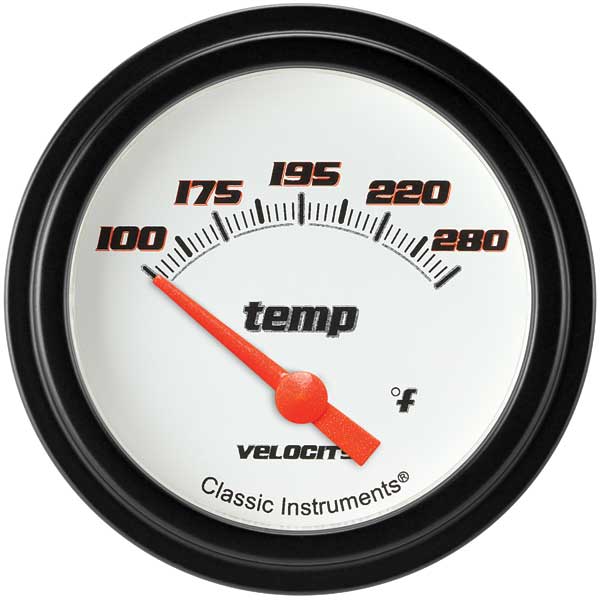 VS226WBLF-02 - Classic Instruments Velocity White Series Water Temperature Gauge