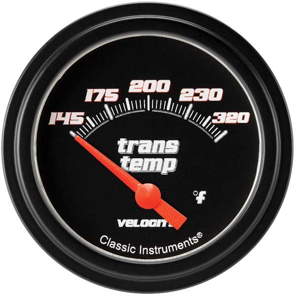 VS227BBLF - Classic Instruments Velocity Black Series Transmission Temperature Gauge