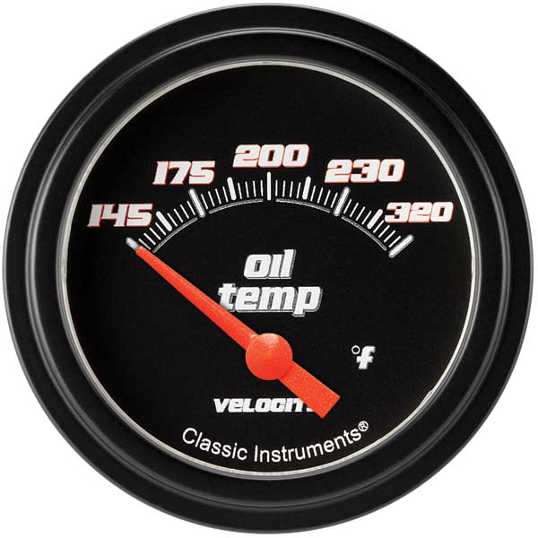 VS228BBLF - Classic Instruments Velocity Black Series Oil Temperature Gauge