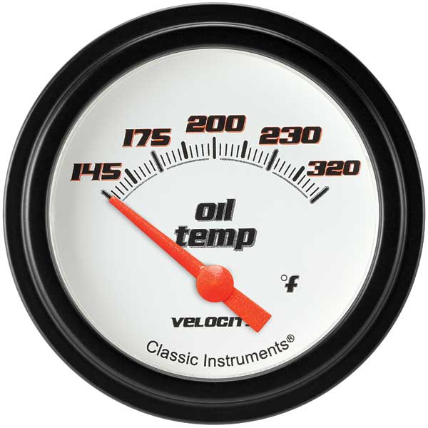 VS228WBLF - Classic Instruments Velocity White Series Oil Temperature Gauge