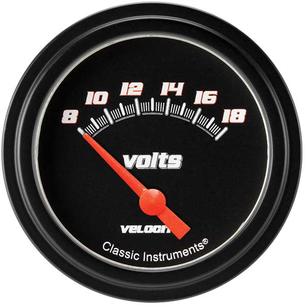 VS230BBLF - Classic Instruments Velocity Black Series Volts Gauge