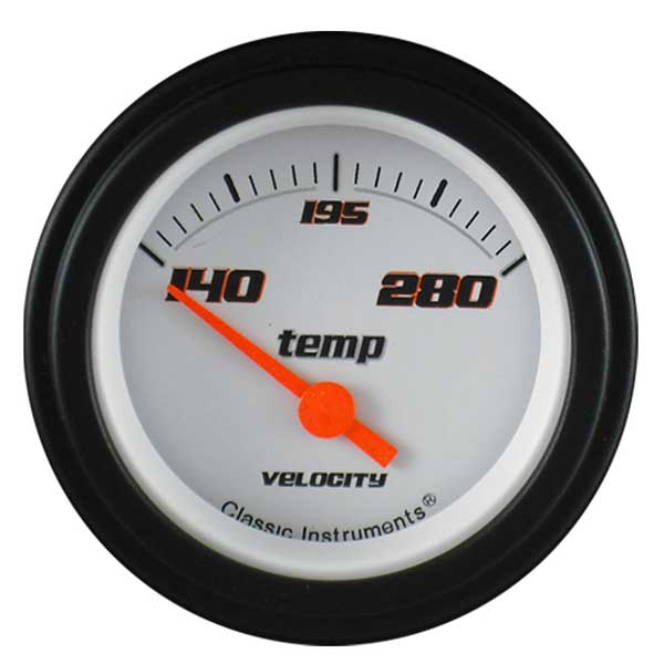 VS26WBLF - Classic Instruments Velocity White Series Water Temperature Gauge