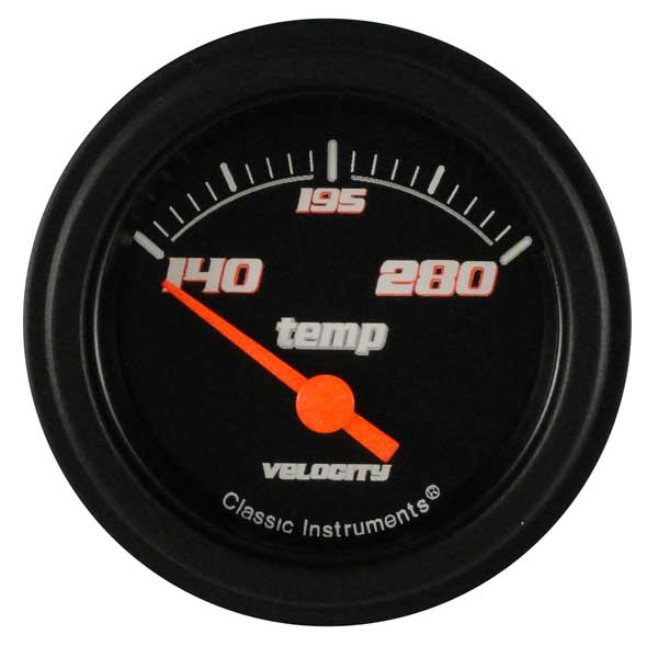 VS26BBLF - Classic Instruments Velocity Black Series Water Temperature Gauge