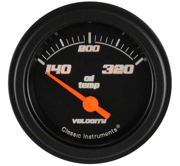 VS28BBLF - Classic Instruments Velocity Black Series Oil Temperature Gauge