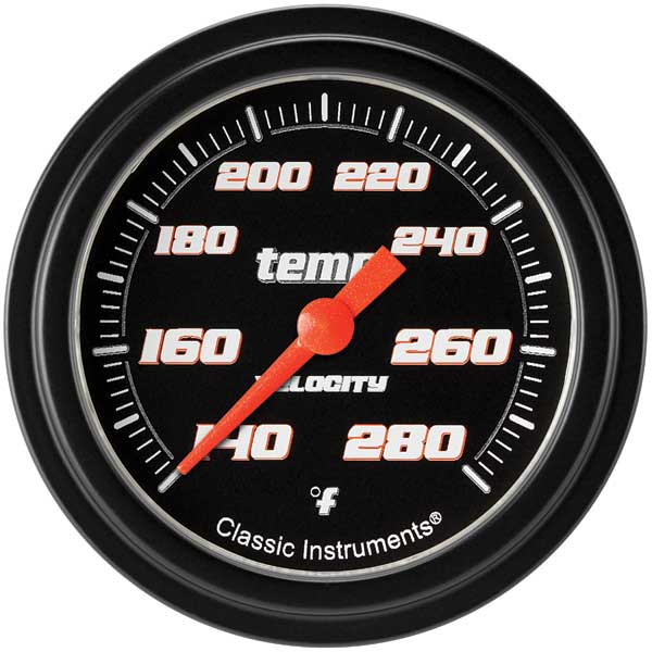 VS326BBLF-02 - Classic Instruments Velocity Black Series Water Temperature Gauge