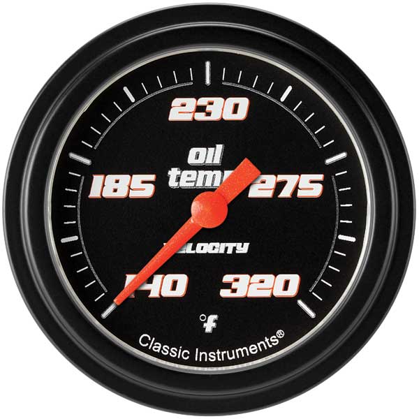 VS328BBLF - Classic Instruments Velocity Black Series Oil Temperature Gauge