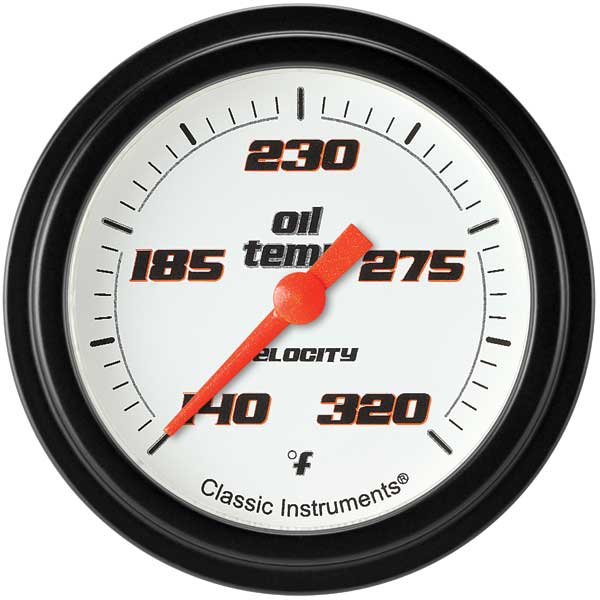 VS328WBLF - Classic Instruments Velocity White Series Oil Temperature Gauge