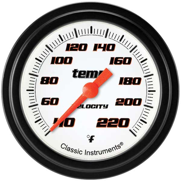 VS329WBLF - Classic Instruments Velocity White Series Stock Eliminator Temperature Gauge