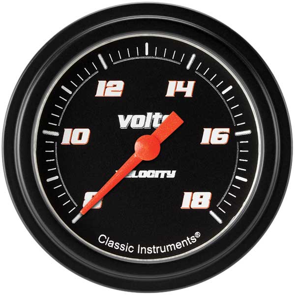 VS330BBLF - Classic Instruments Velocity Black Series Volts Gauge