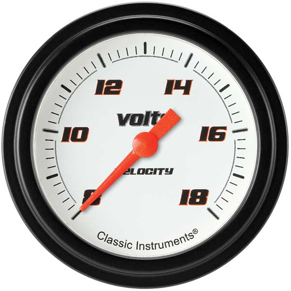 VS330WBLF - Classic Instruments Velocity White Series Volts Gauge