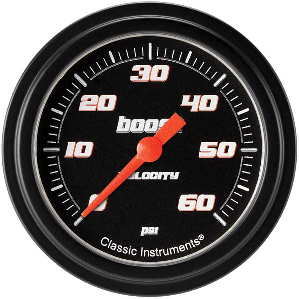 VS343BBLF - Classic Instruments Velocity Black Series Boost Gauge 60PSI