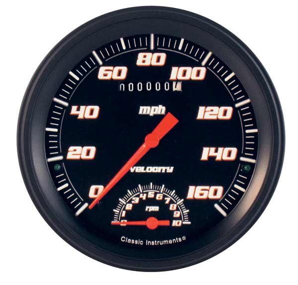 VS50BBLF - Classic Instruments Velocity Black Series Speedtachular (Speedometer-Tachometer Combination