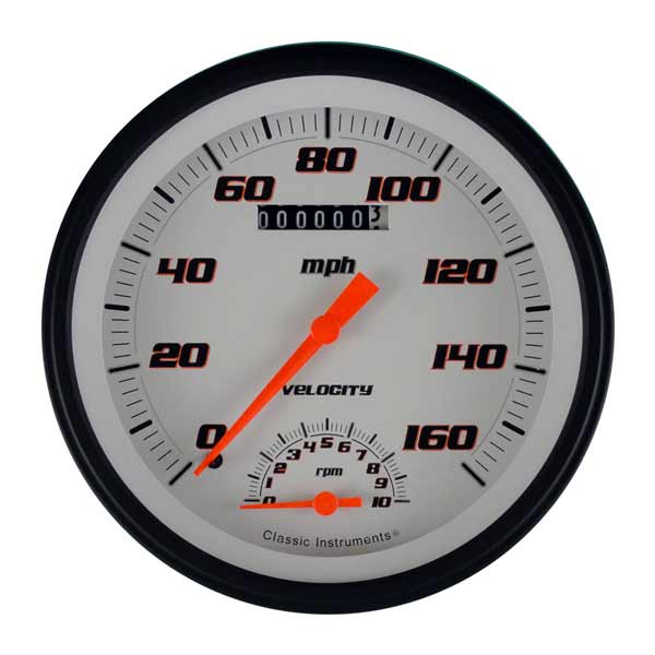 VS50WBLF - Classic Instruments Velocity White Series Speedtachular (Speedometer-Tachometer Combination