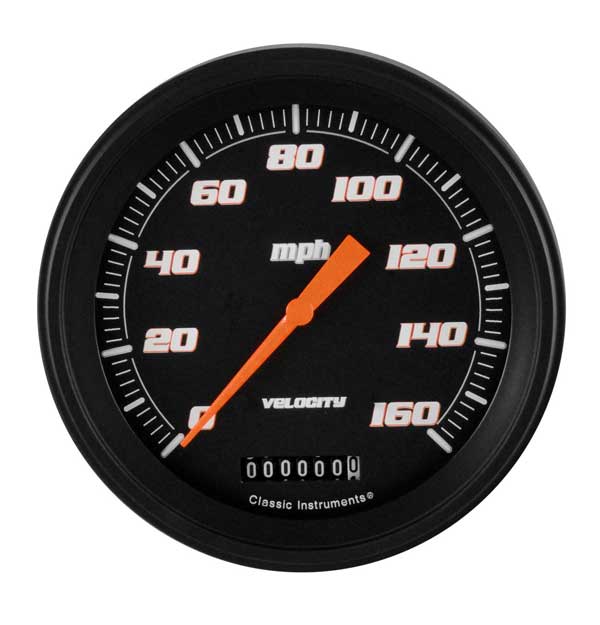 VS56BBLF - Classic Instruments Velocity Black Series Speedometer 160 MPH