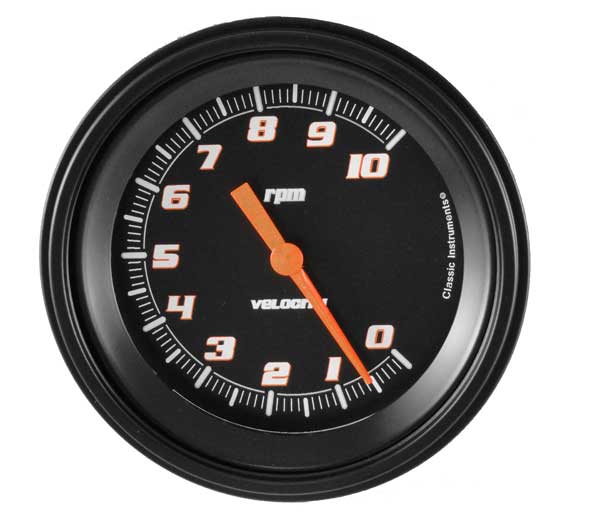 VS71BBLF - Classic Instruments Velocity Black Series Tachometer 10000 RPM