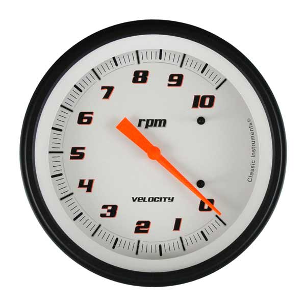 VS71WBLF - Classic Instruments Velocity White Series Tachometer 10000 RPM