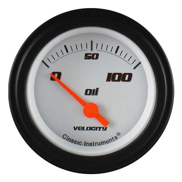 VS81WBLF - Classic Instruments Velocity White Series Oil Pressure Gauge