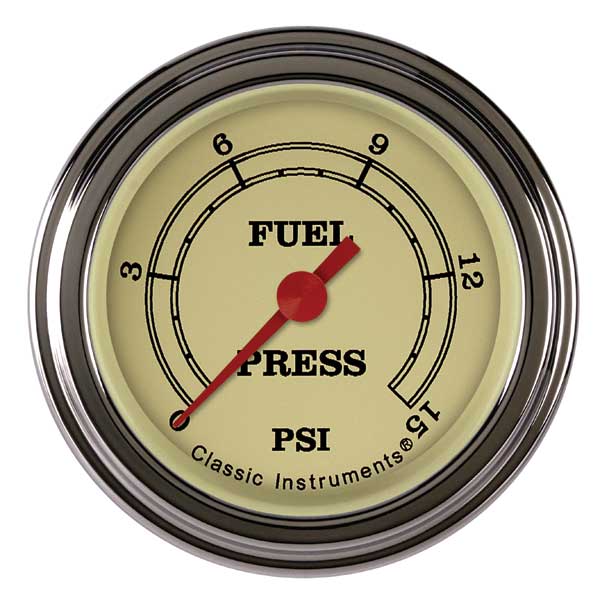 VT145SLF - Classic Instruments Vintage Fuel Pressure Gauge 15PSI