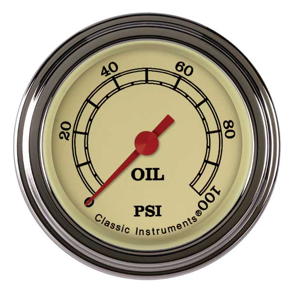 VT181SLF - Classic Instruments Vintage Oil Pressure Gauge 100PSI