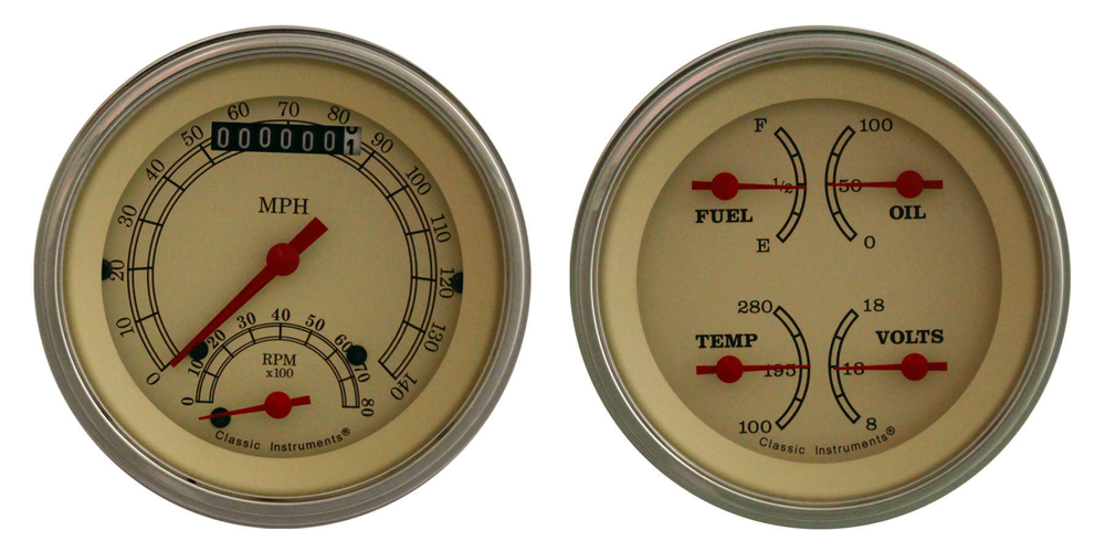 VT32SLF - Classic Instruments Vintage 2 gauge set Ultimate-Speedometer Quad