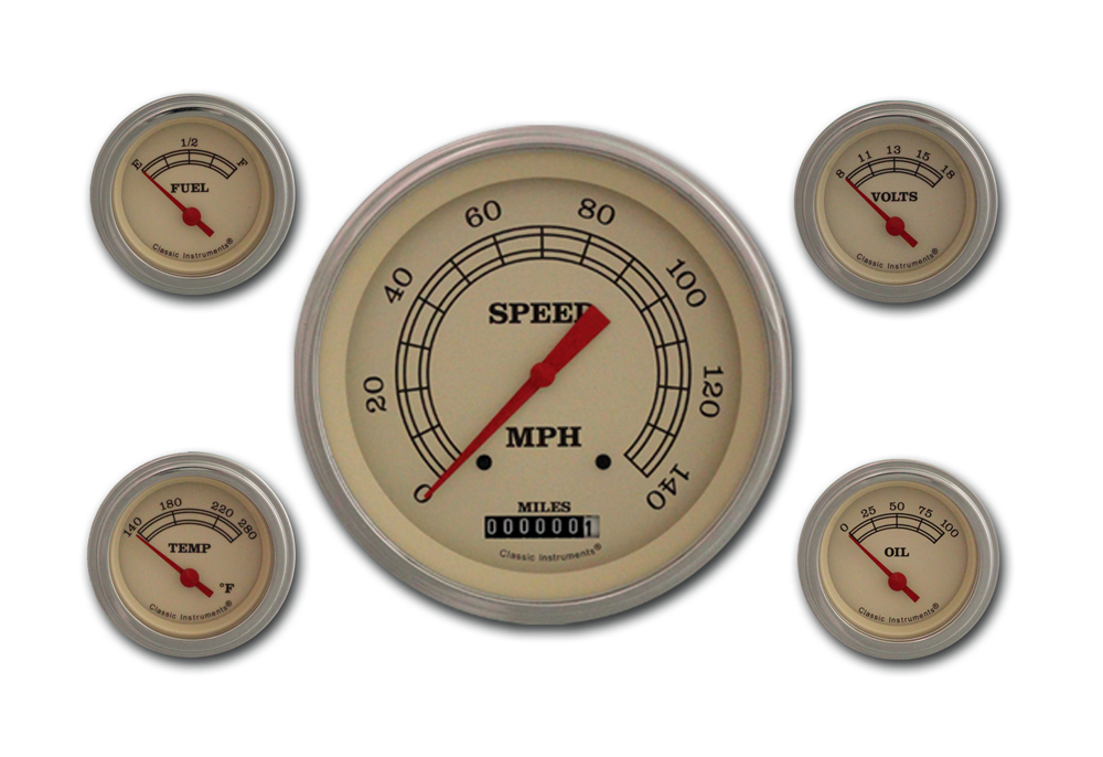 VT54SLF - Classic Instruments Vintage 5 gauge set Speedometer Fuel Temperature Volt Oil