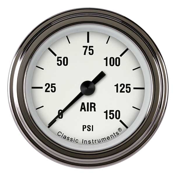 WH118SLF - Classic Instruments White Hot Air Pressure Gauge 150PSI