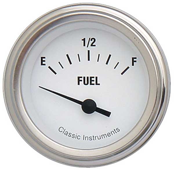 WH11SLF - Classic Instruments White Hot Fuel Gauge 75-10 ohm