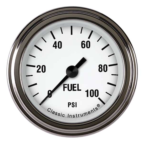 WH146SLF - Classic Instruments White Hot Fuel Pressure Gauge 100PSI