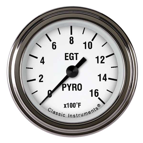 WH198SLF - Classic Instruments White Hot Exhaust Gas Temperature Gauge Pyrometer