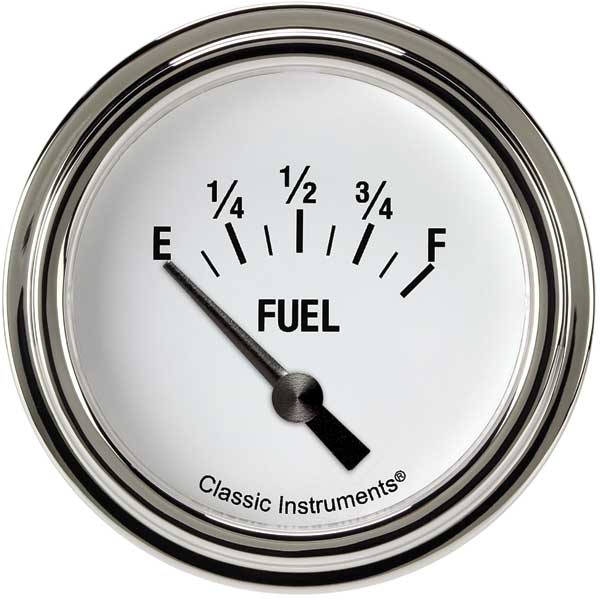 WH212SLF - Classic Instruments White Hot Fuel Gauge 0-90 Ohm