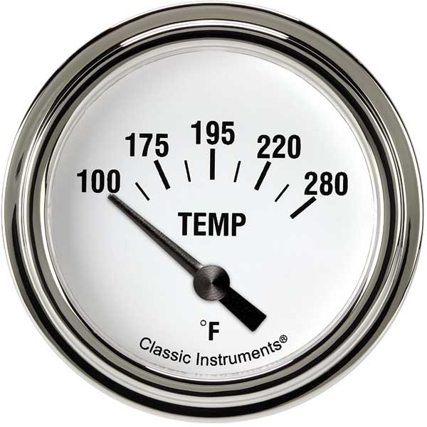 WH226SLF-02 - Classic Instruments White Hot Water Temperature Gauge