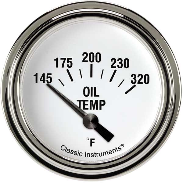 WH228SLF - Classic Instruments White Hot Oil Temperature Gauge