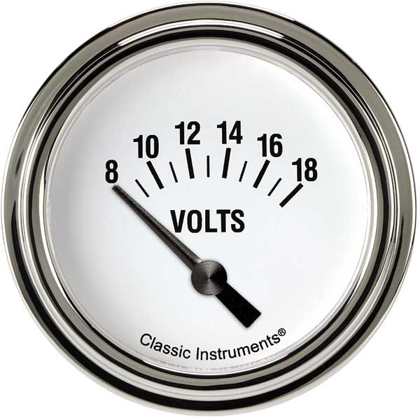 WH230SLF - Classic Instruments White Hot Volts Gauge