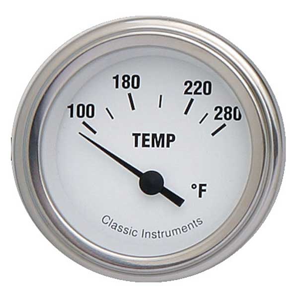 WH26SLF - Classic Instruments White Hot Water Temperature Gauge