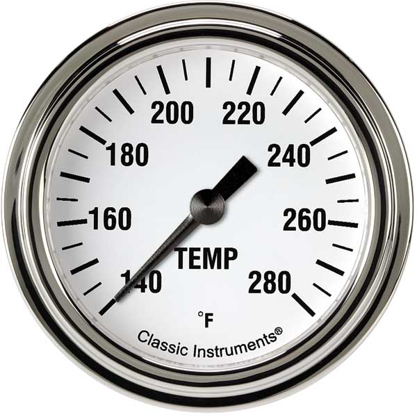 WH326SLF-02 - Classic Instruments White Hot Water Temperature Gauge