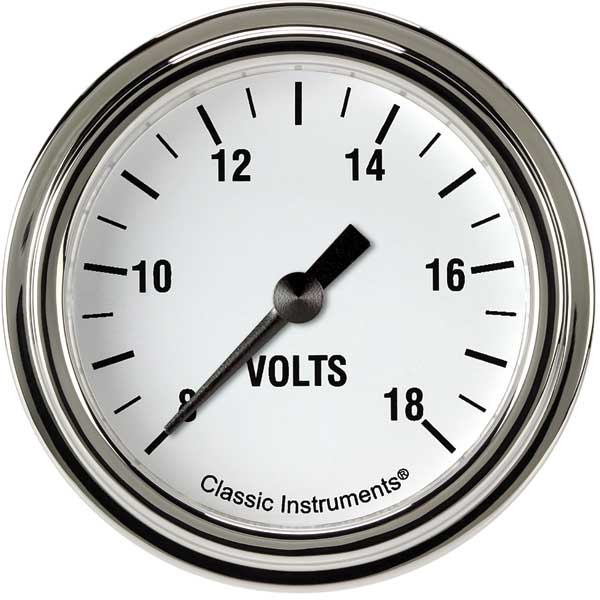 WH330SLF - Classic Instruments White Hot Volts Gauge