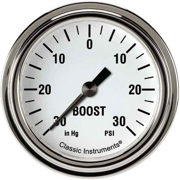 WH341SLF - Classic Instruments White Hot Boost-Vacuum Gauge
