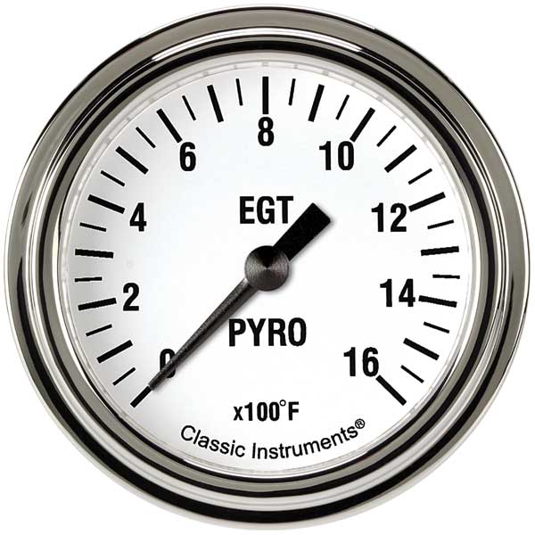 WH398SLF - Classic Instruments White Hot Exhaust Gas Temperature Gauge Pyrometer