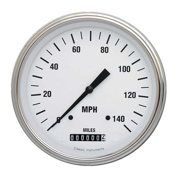 WH56SLF - Classic Instruments White Hot Speedometer 140 MPH
