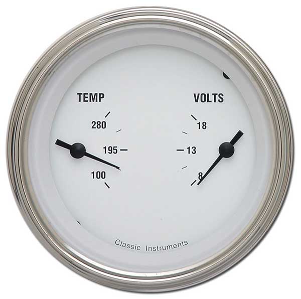 WH74SLF - Classic Instruments White Hot Dual Gauge (Temperature Volts)